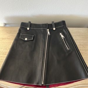 Maje capsule collection Black Lamb Leather Skirt
